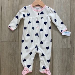NWT Carters Baby Girl Footed Onesie Pajamas 6 months